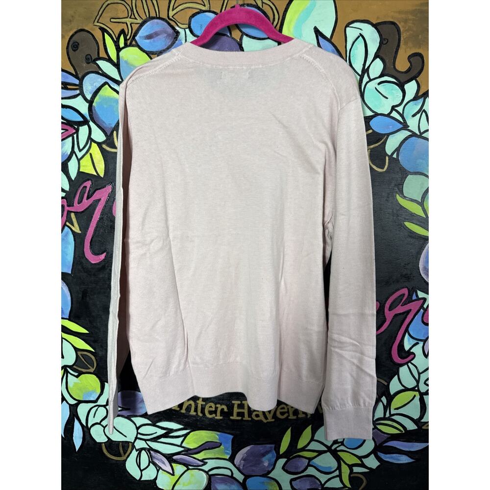 Quince Lightweight Cotton Cashmere Crew Sweater, Sugar Stone, XL - Picture 4 of 6